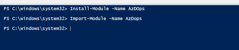 Instalando o modulo de Powershell do Azure DevOps