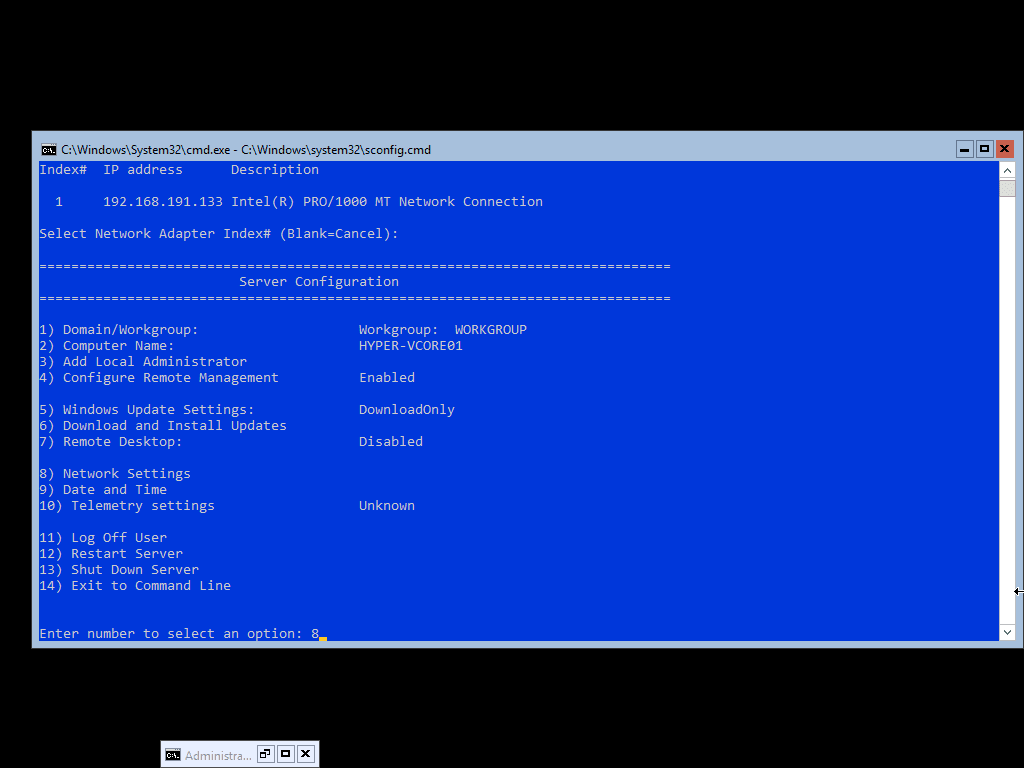 Powershell - Interface Rede do Hyper-V Server 2019