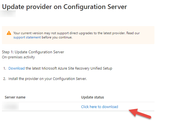 Atualizando o Configuration Server DR Azure to VMware