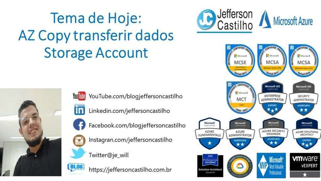 AZ Copy transferir dados StorageAccount
