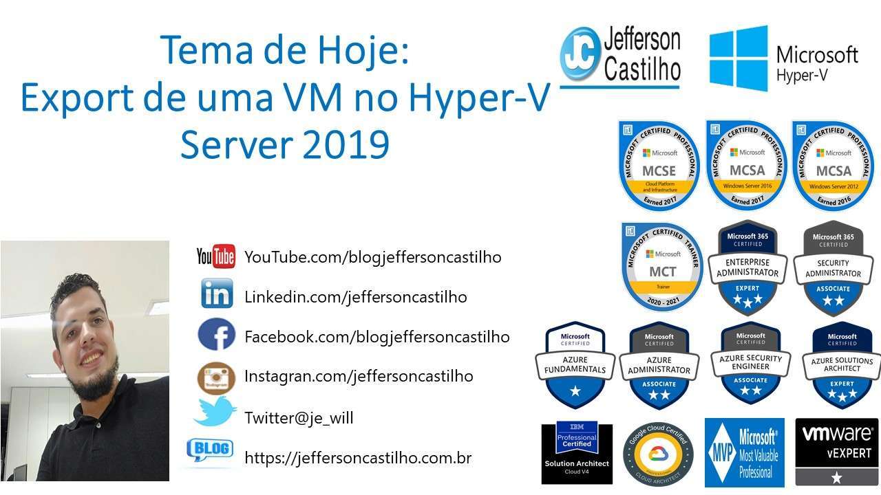 Export de uma VM no Hyper-V Server 2019