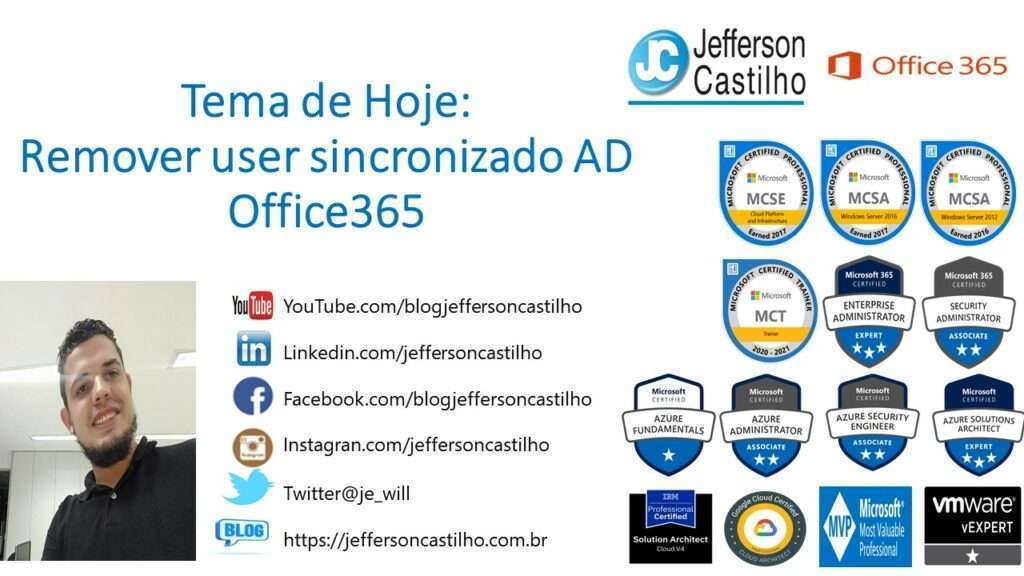 Remover user sincronizado AD Office365