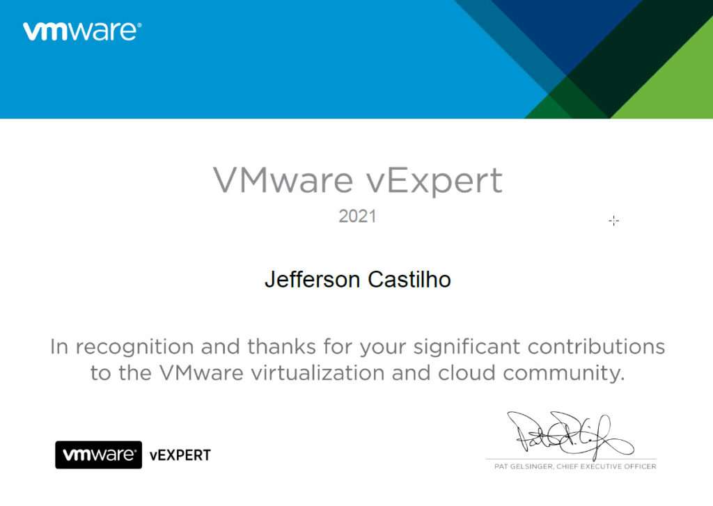 Mais um ano no vExpert da VMware