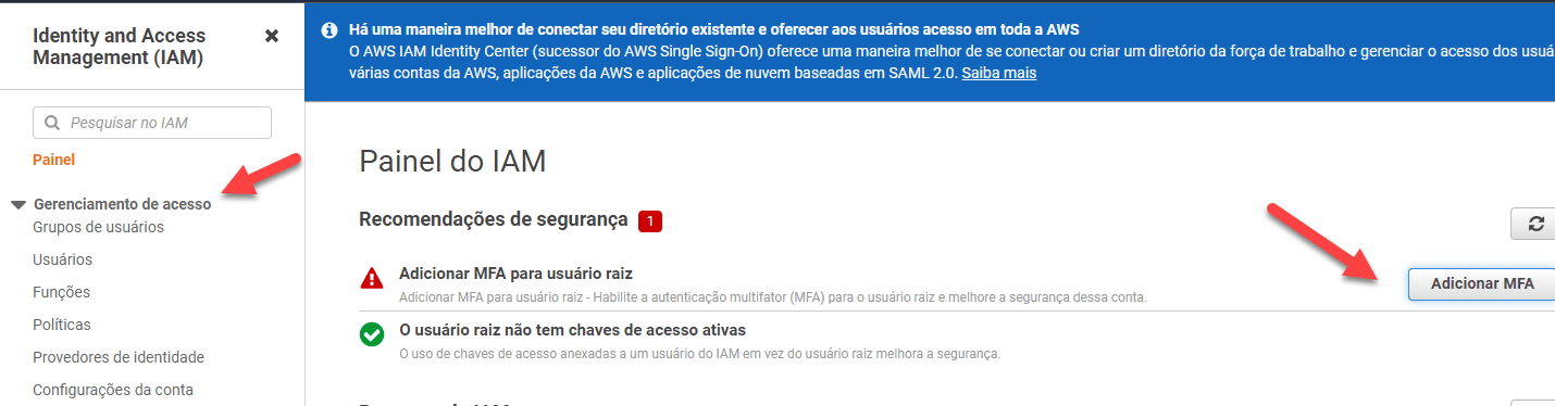 Adicionando MFA em uma Conta da AWS