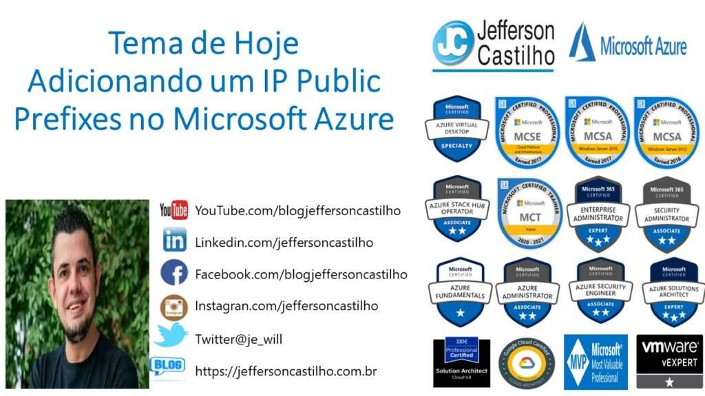 Adicionando um IP Public Prefixes