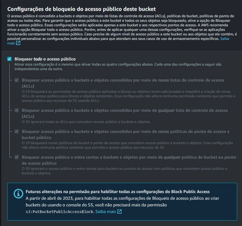 Criando um bucket s3 AWS 4 Criando um bucket s3 AWS
