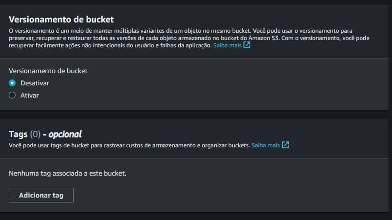 Criando um bucket s3 AWS 5 Criando um bucket s3 AWS