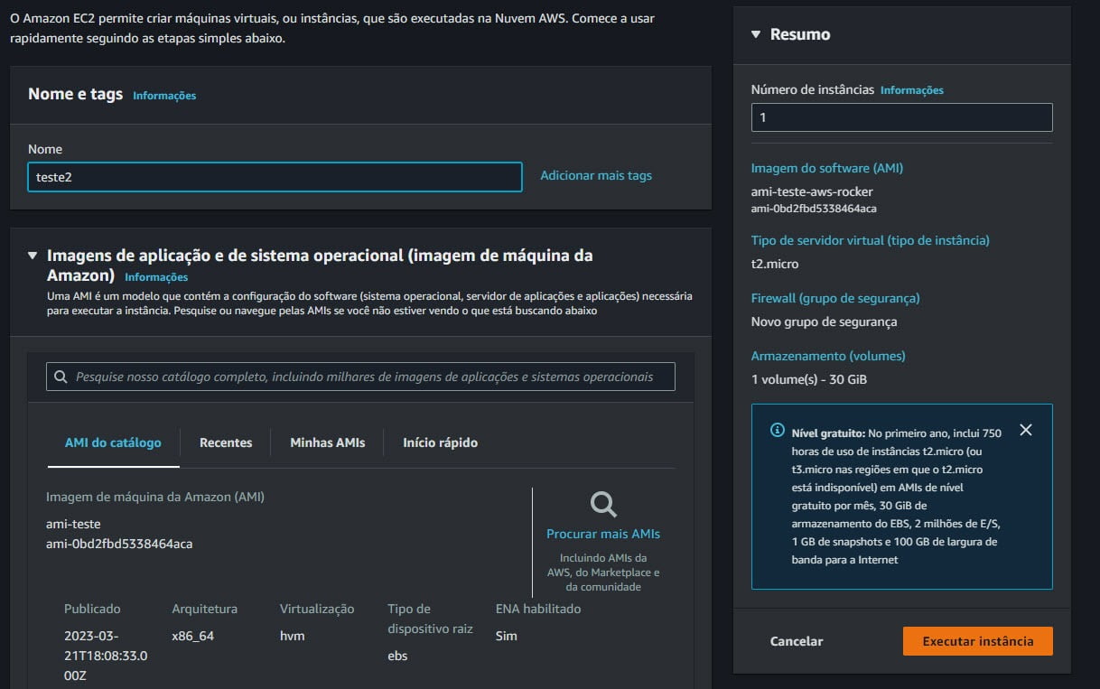 Iniciando uma instancia EC2 de AMI 2 Iniciando uma instancia EC2 de AMI