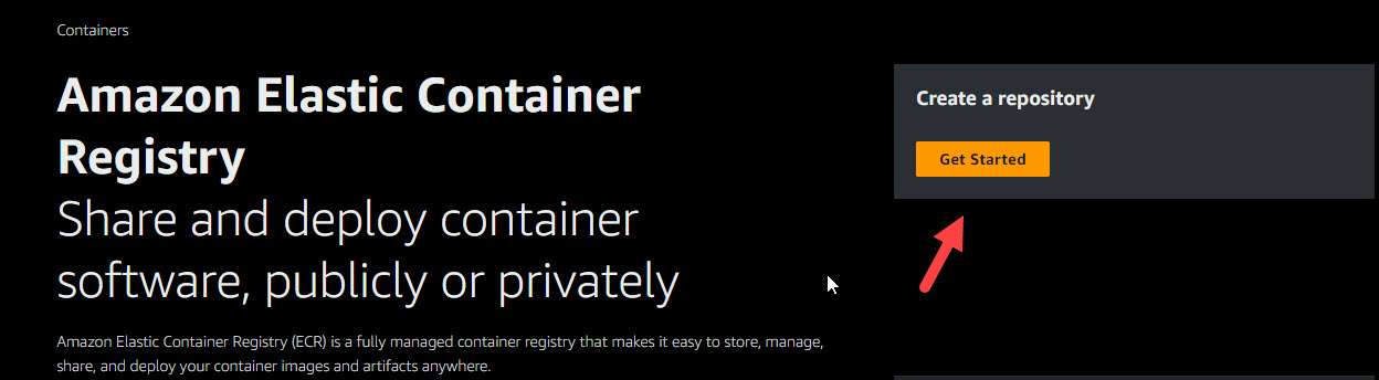 Create Elastic Containers Registry AWS