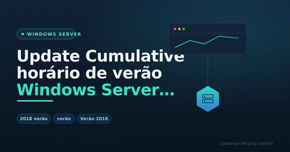 Update Cumulative horário de verão Windows Server 2016