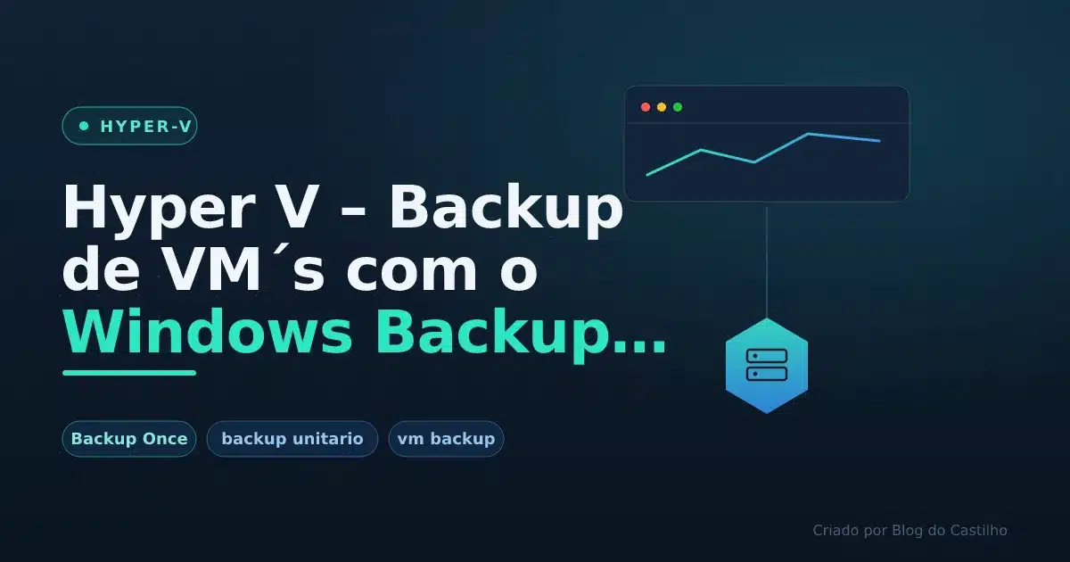 Hyper V – Backup de VM´s com o Windows Backup (Backup Once)