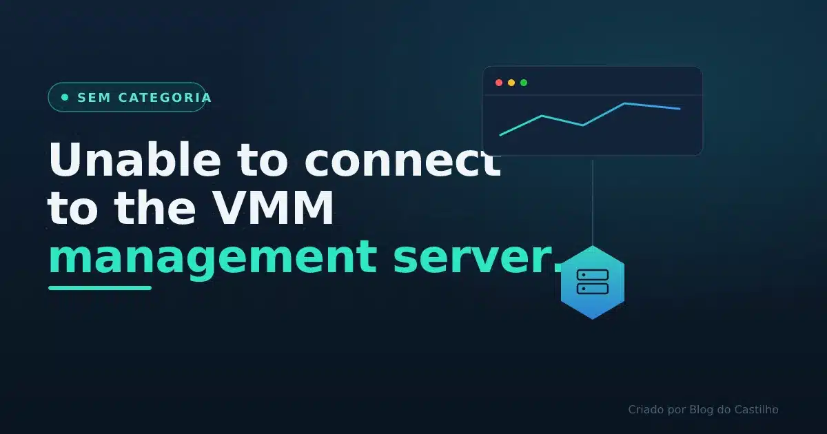 Unable to connect to the VMM management server localhost