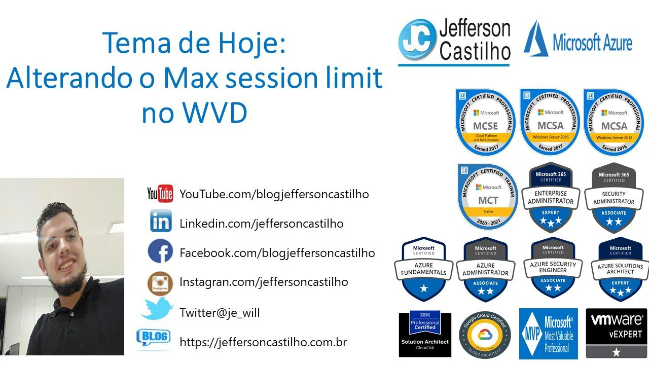 Alterando o Max session limit no WVD