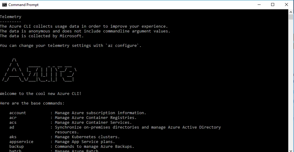 Azure CLI erro após a exclusão do storage account