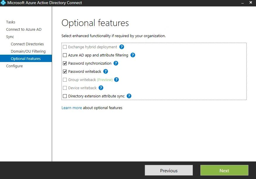 Configurando Password Writeback no Azure AD Sync