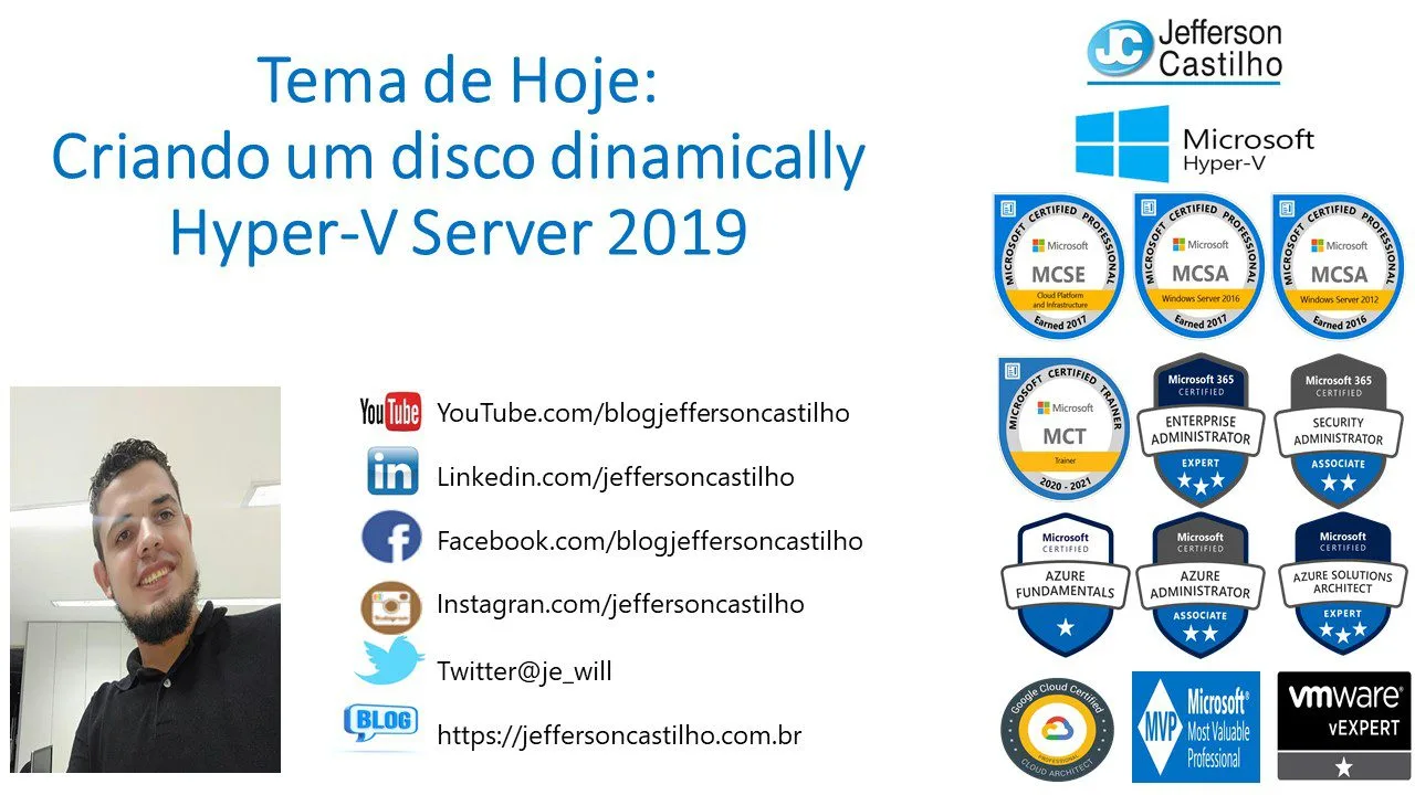 Criando um disco dinamically Hyper-V Server 2019