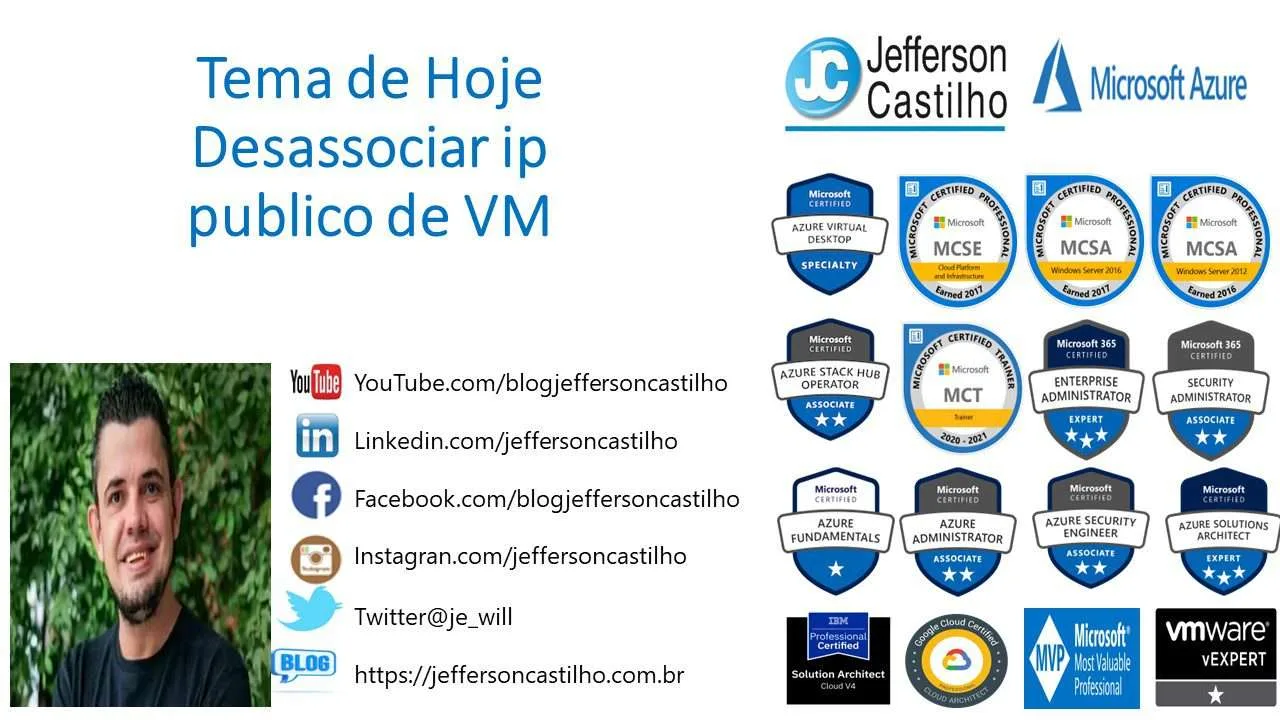 Desassociar ip publico de uma VM