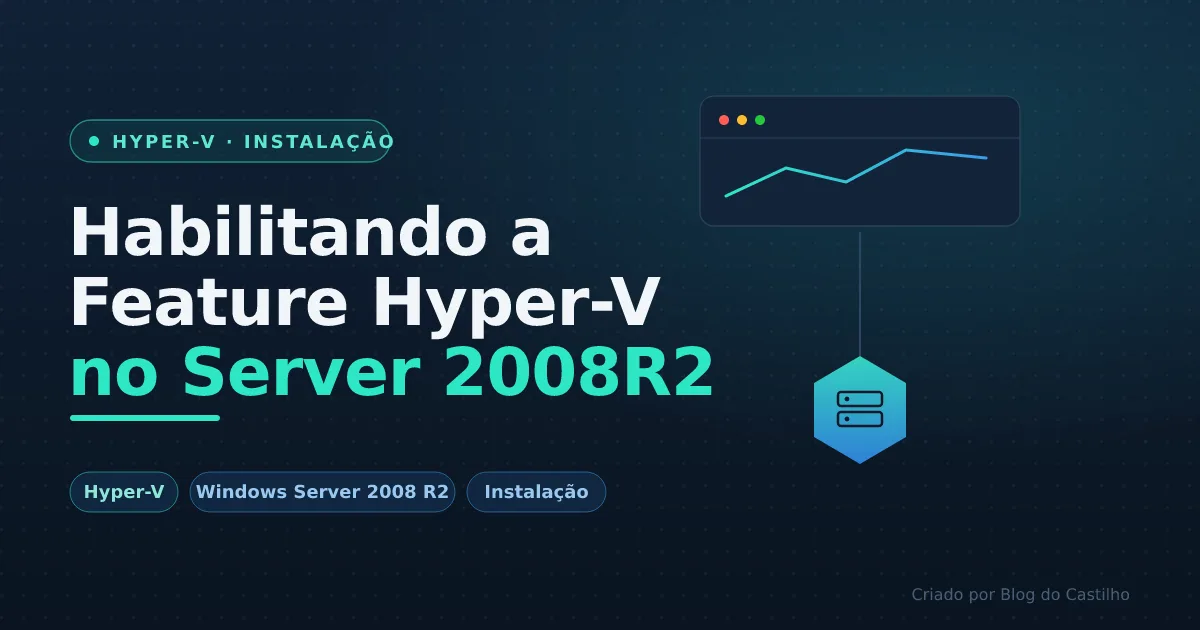 Habilitando a opção do Hyper-V no Microsoft Hyper-V Server 2008R2