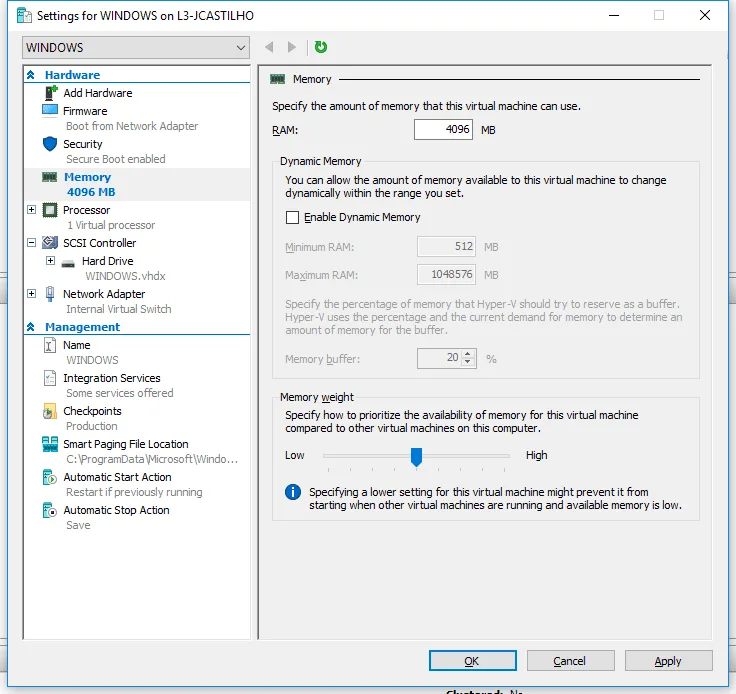 Habilitando o Nested Virtualization no Windows 10