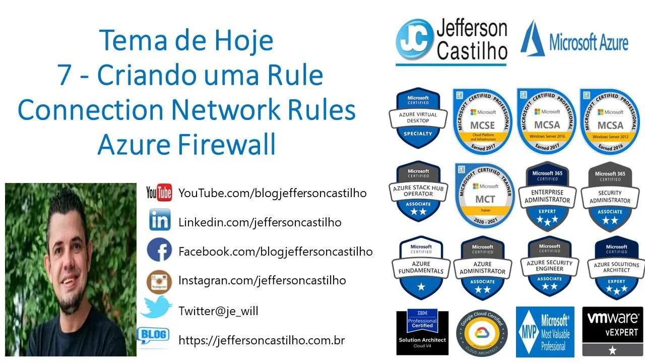 7 - Criando uma Rule Connection Network Rules Azure Firewall