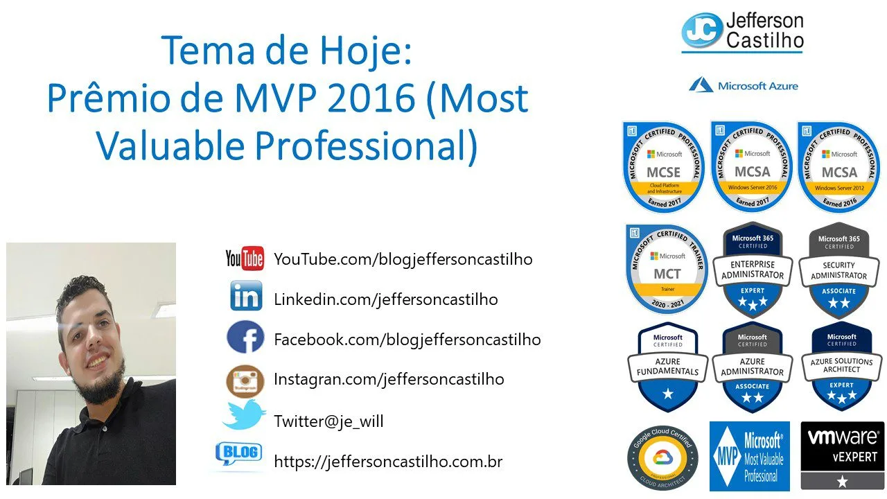 Prêmio de MVP 2016 Most Valuable Professional