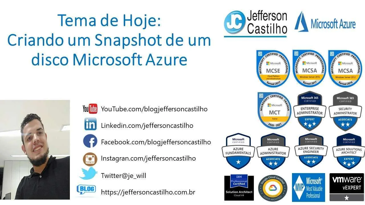 Snapshot de um disco no Microsoft Azure