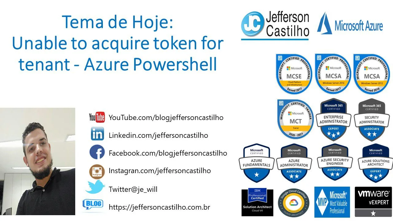 Unable to acquire token for tenant - Azure Powershell