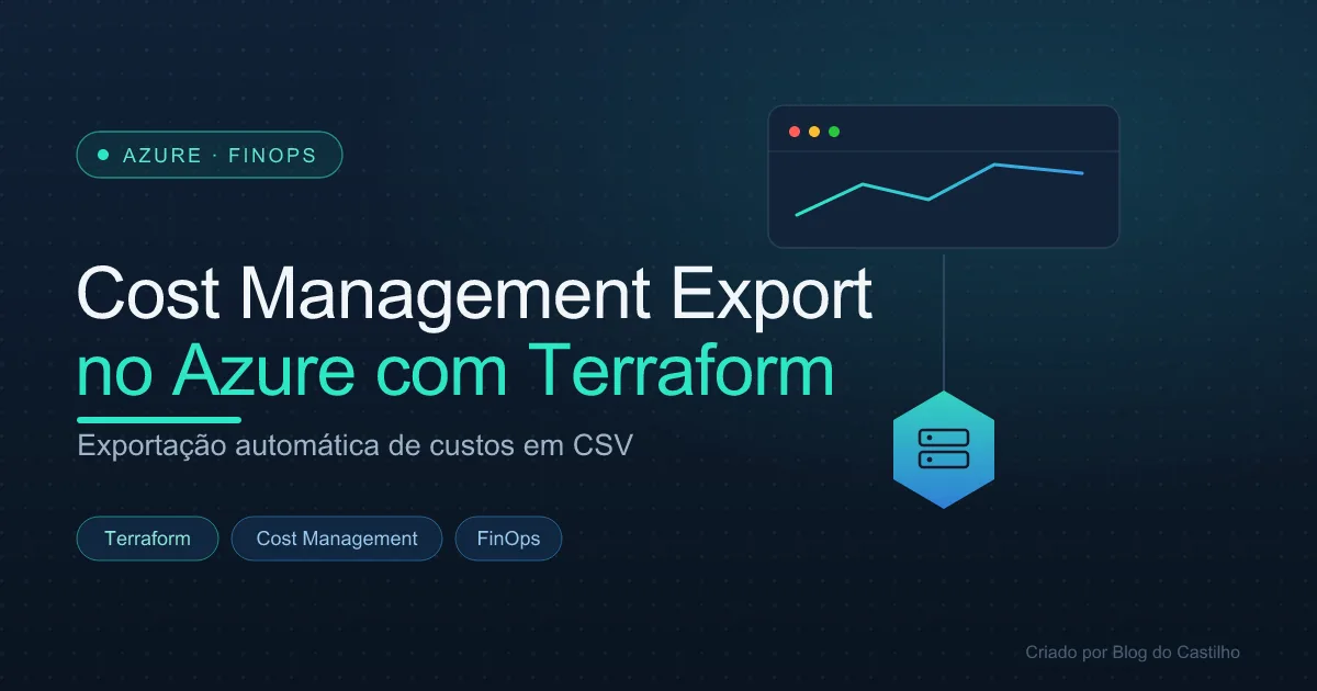 Cost Management Export no Azure com Terraform: exportação automática de custos em CSV