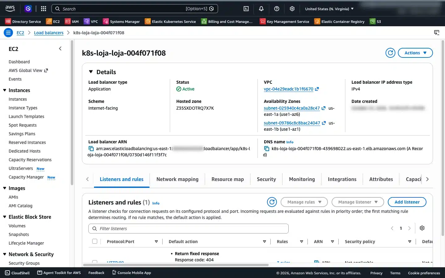 ALB internet-facing criado pela Gateway API no EKS